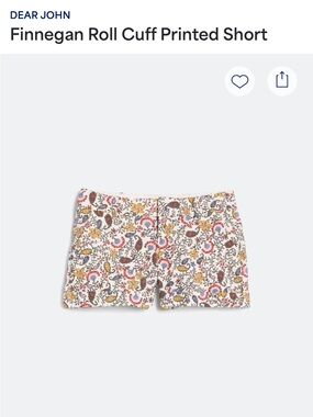 Dear John Finnegan Printed Roll-Cuff Shorts — size 32
